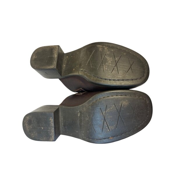 Vintage Women’s Clogs Y2K Brown Leather Chunky Heel 7.5 estimated size** - Picture 7 of 10